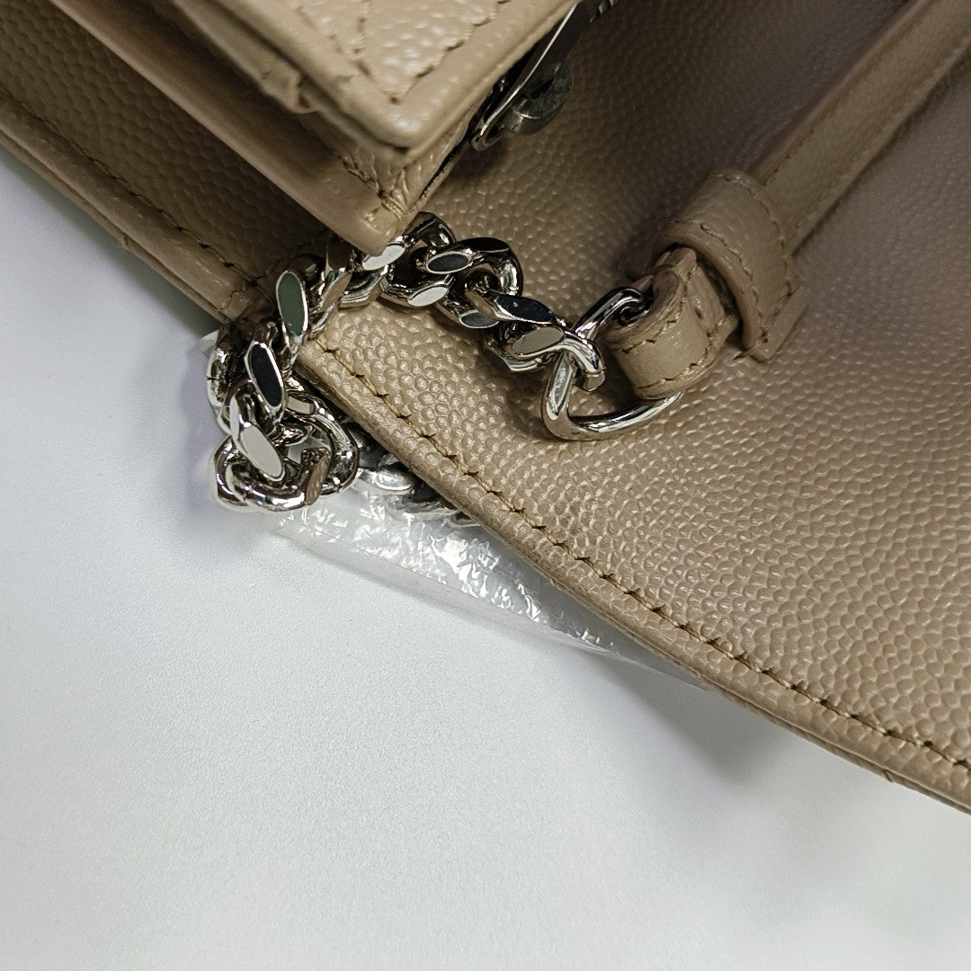 MONOGRAM Medium Chevron Calfskin Beige