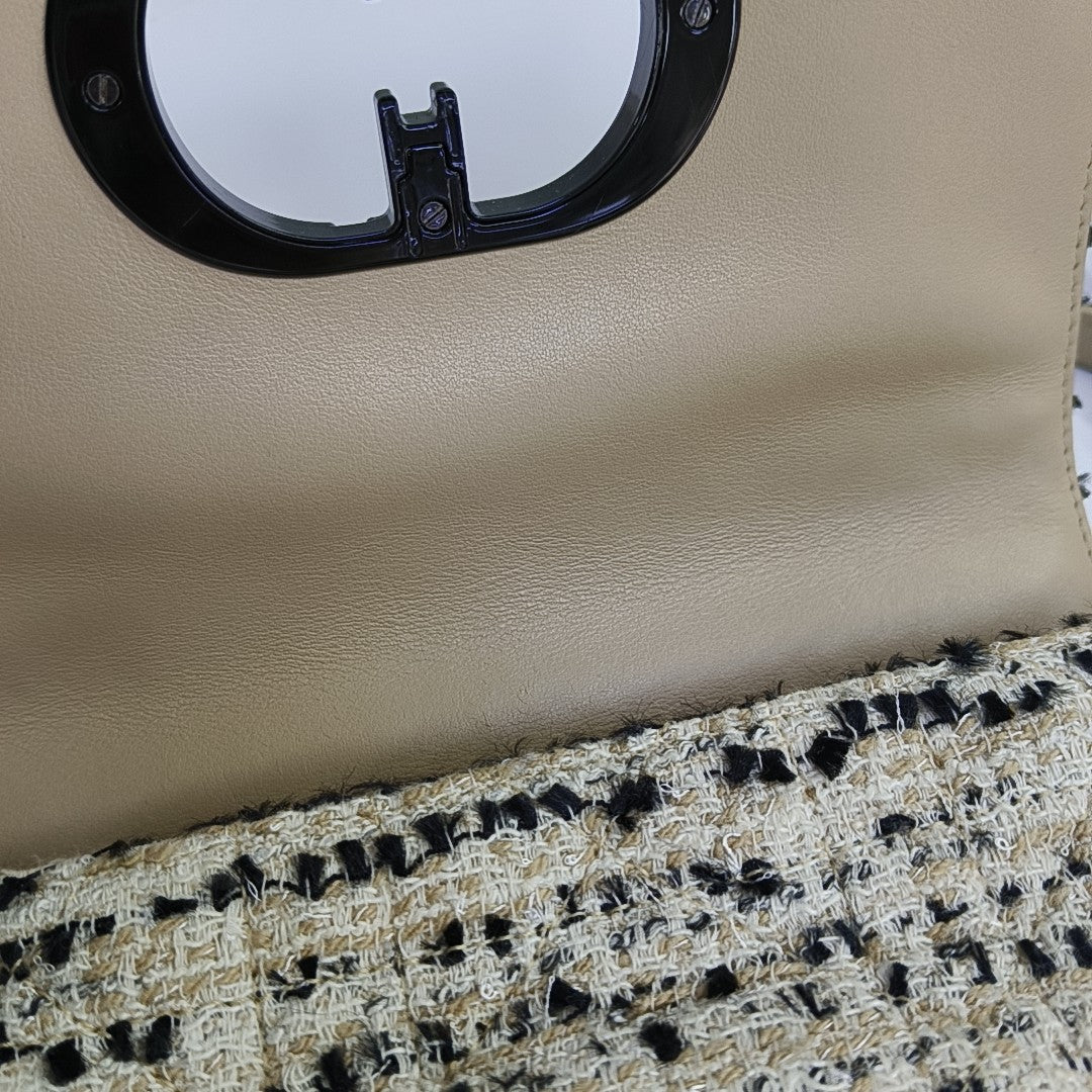 Dior Caro Small Cannage Wool White