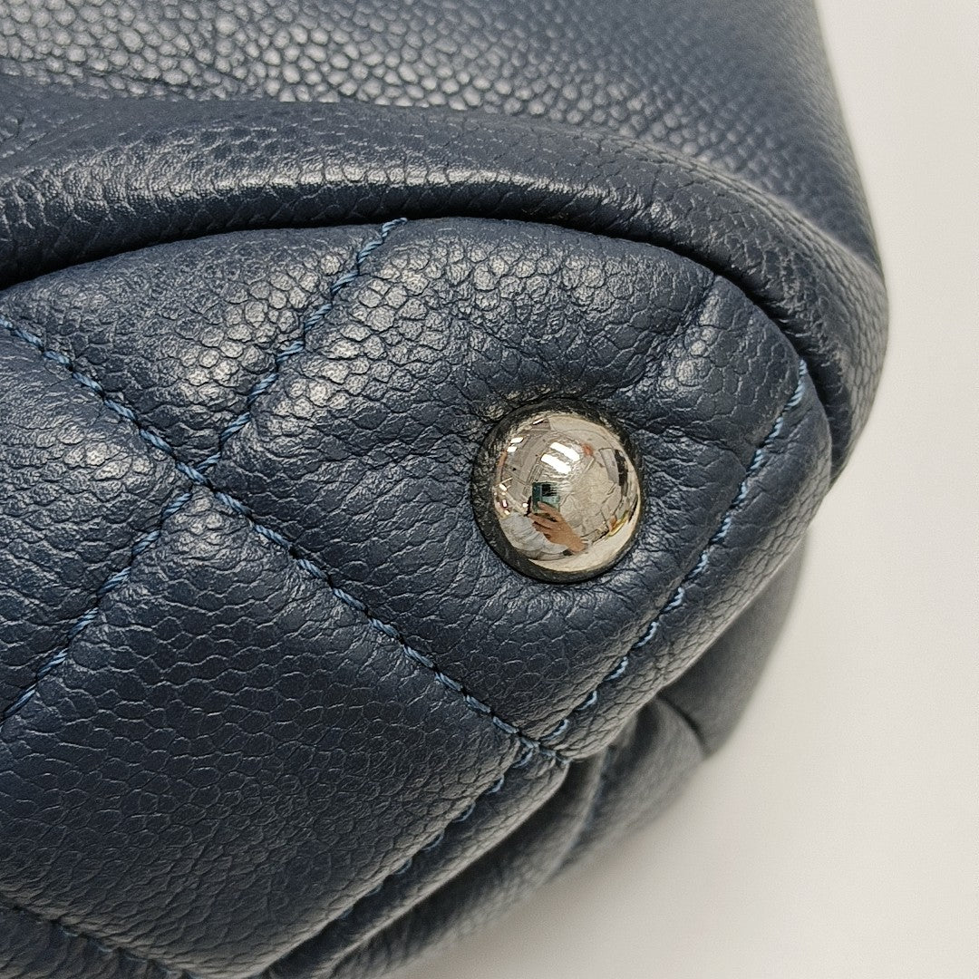 CC TIMELESS SOFT Quilted Grained Calfskin Blue
