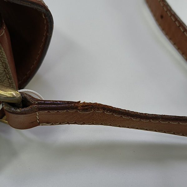 Coated Canvas Shoulder Bag Beige