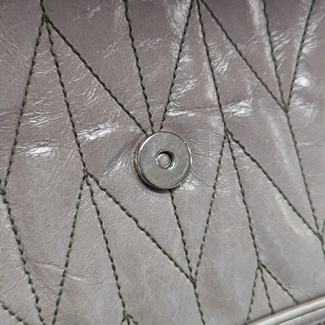 Quilted Calfskin Shoulder Bag Gray