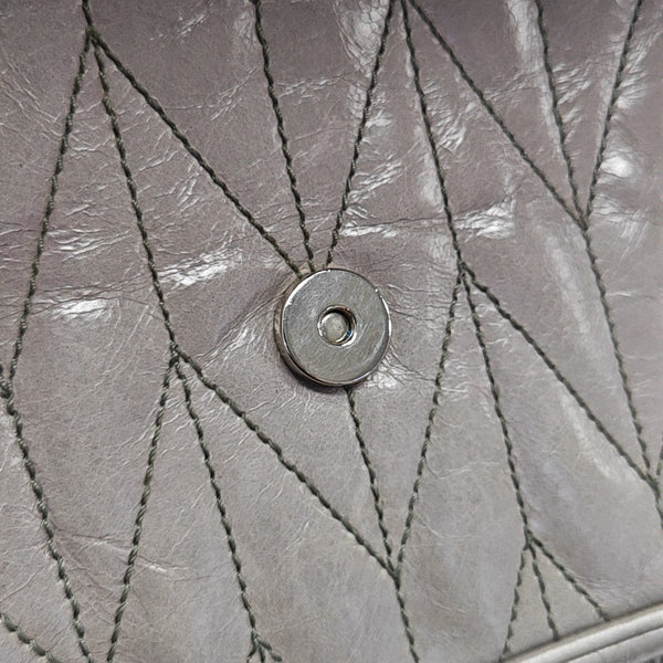 Quilted Calfskin Shoulder Bag Gray