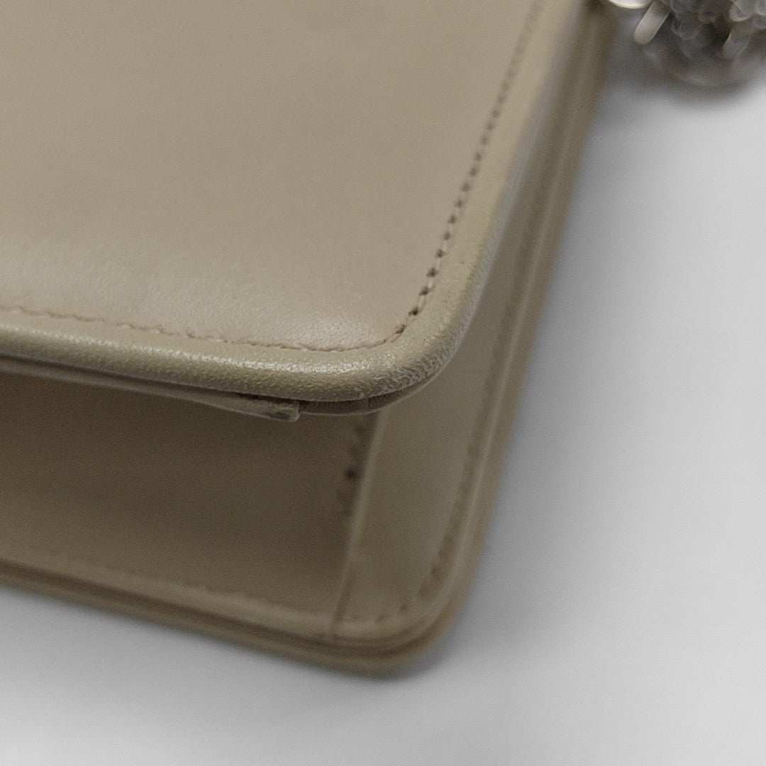 Calfskin Top Handle Bag Beige