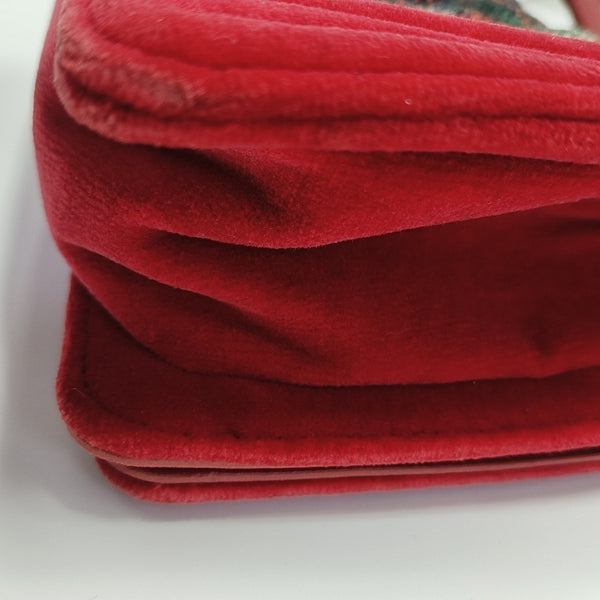 BOY CHANEL Small Quilted Velvet Red