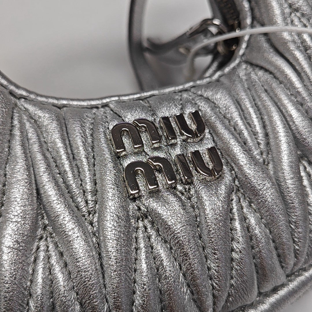 Wander Matelassé Super Mini Quilted Lambskin Silver