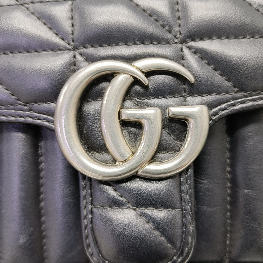 GG Marmont Small Quilted Calfskin Black