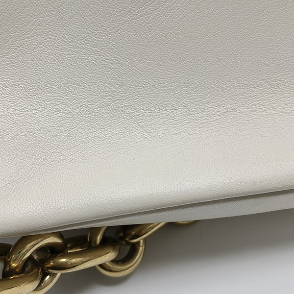 Quilted Lambskin Shoulder Bag White