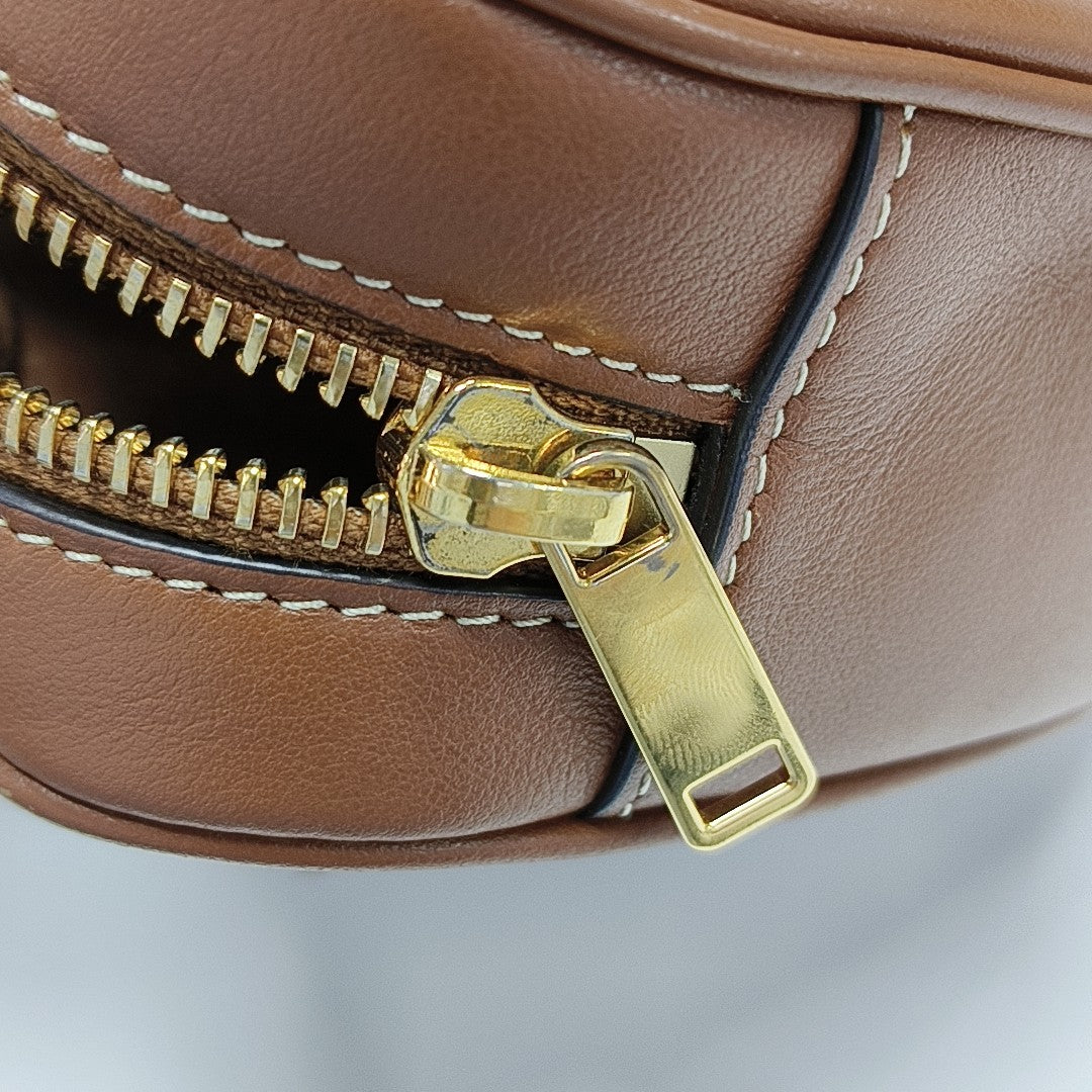 Calfskin Shoulder Bag Brown