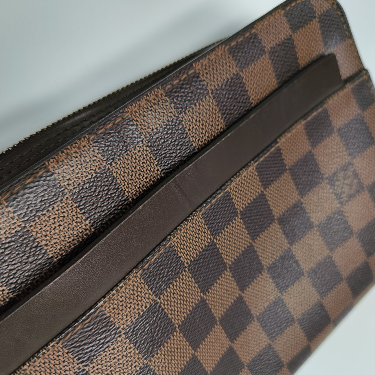 SAINT LOUIS Damier Ebene Coated Canvas Brown