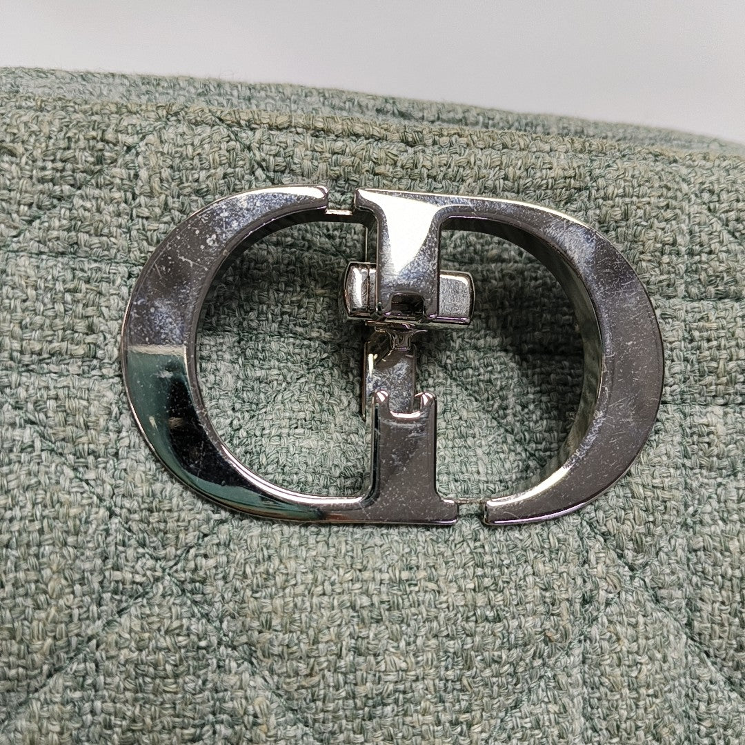 Dior Caro Small Cannage Fabric Green
