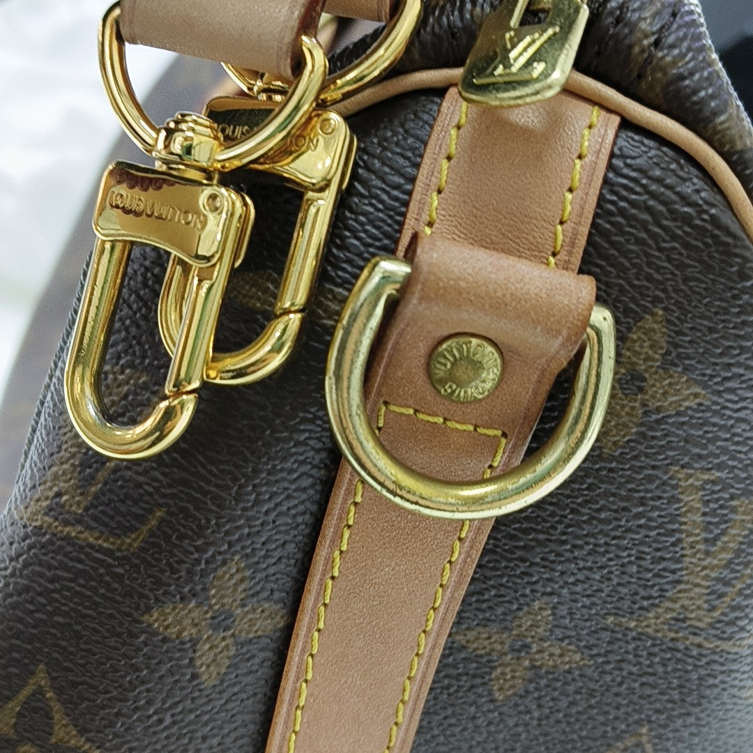 SPEEDY 25 Monogram Coated Canvas Brown