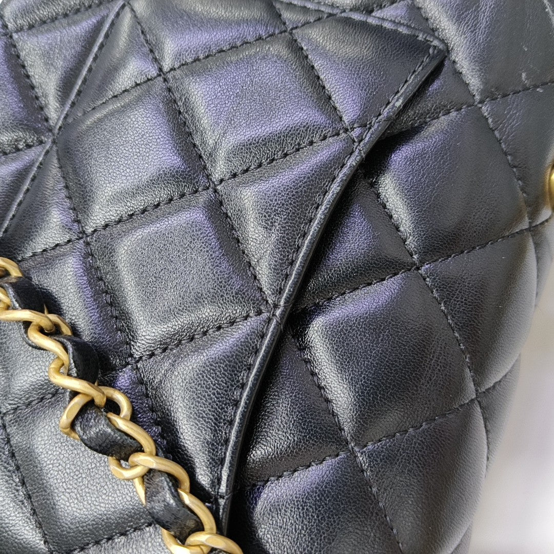 Quilted Lambskin Mini Black