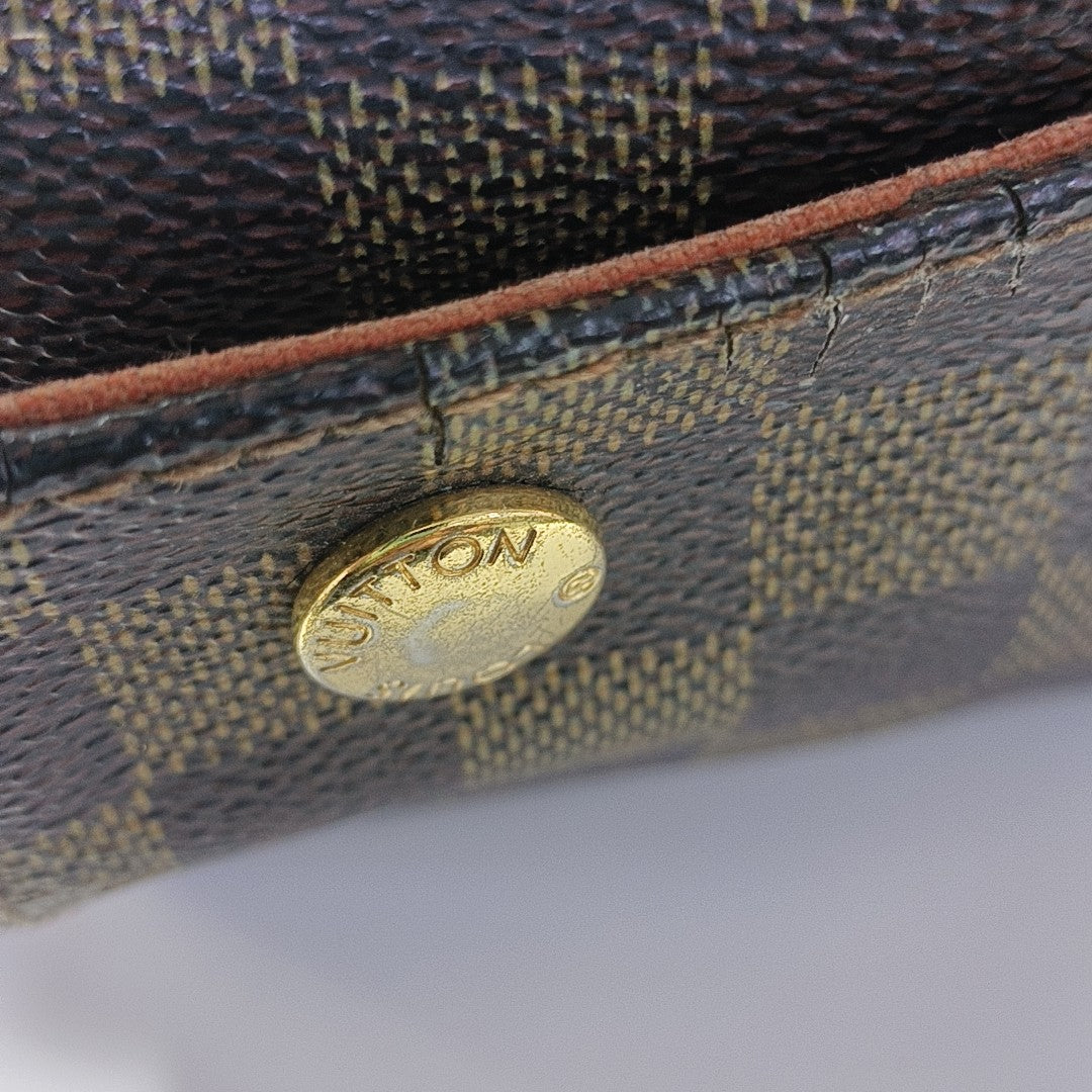 NAVIGLIO Damier Ebene Coated Canvas Brown