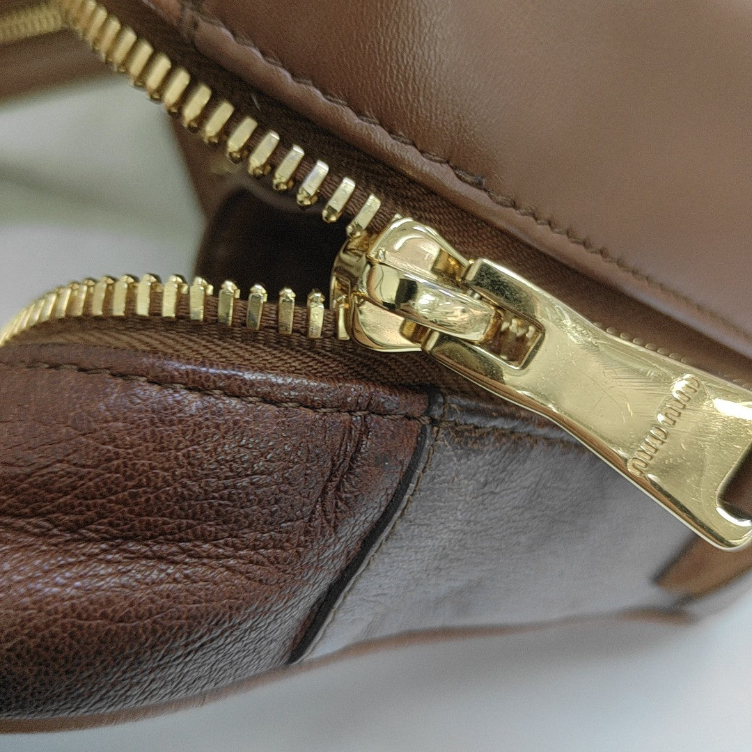 Calfskin Top Handle Bag Brown