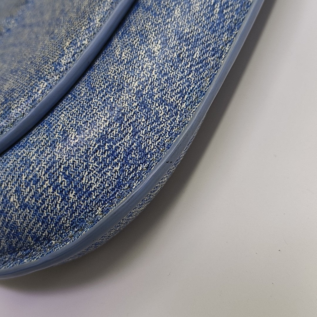 Leather Shoulder Bag Blue