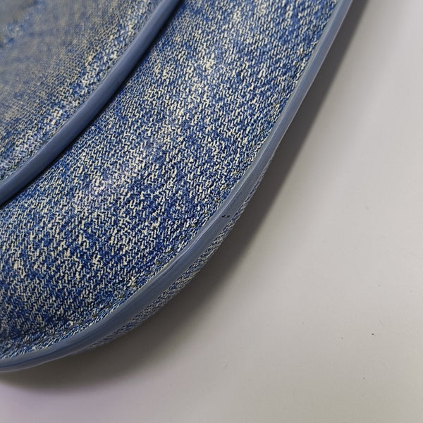 Leather Shoulder Bag Blue