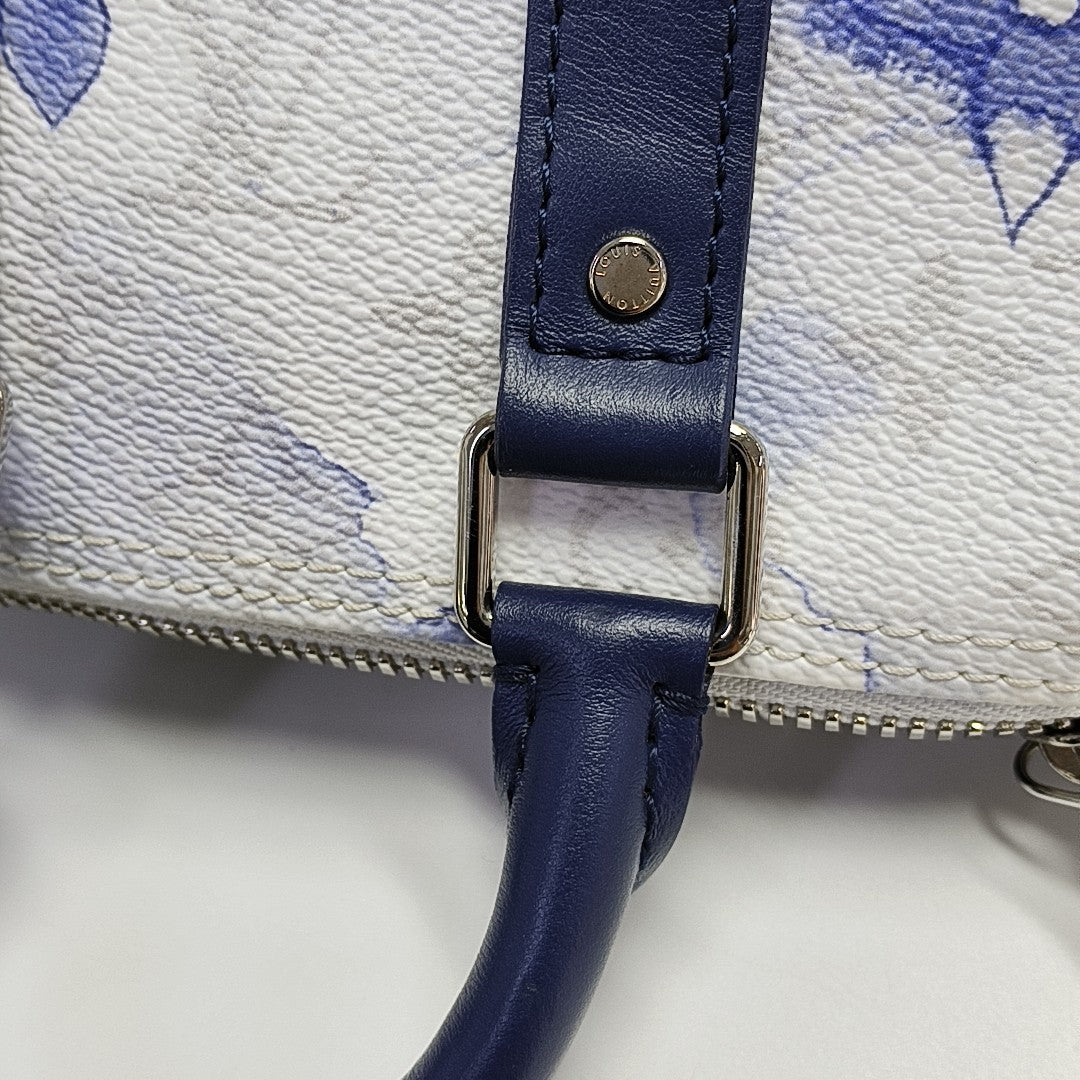 Authenticated pre-owned  KEEPALL Nano Monogram Coated Canvas Blue - Shoulder Bag at Looply