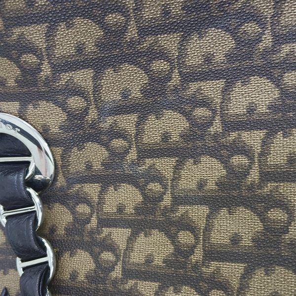 Oblique Coated Canvas Tote Bag Brown