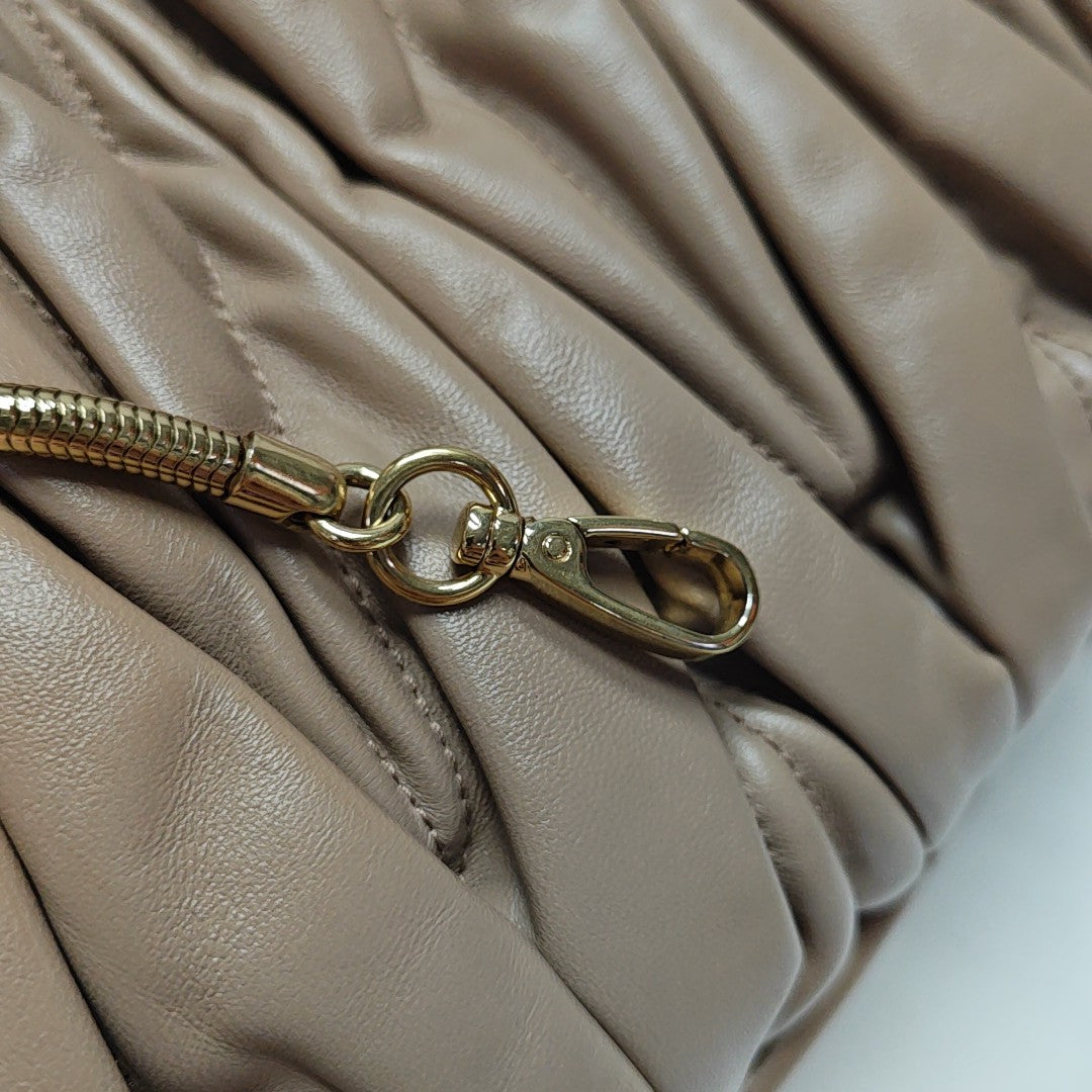 Miu Belle Quilted Lambskin Beige