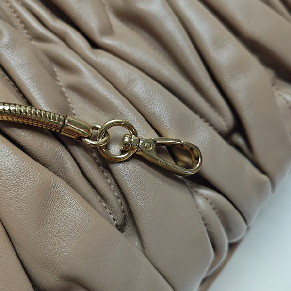 Miu Belle Quilted Lambskin Beige