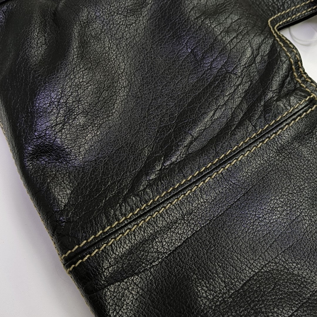 Quilted Calfskin Top Handle Bag Black