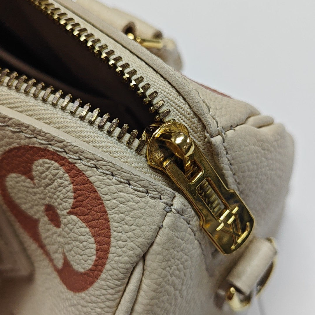 SPEEDY 20 Monogram Calfskin Beige