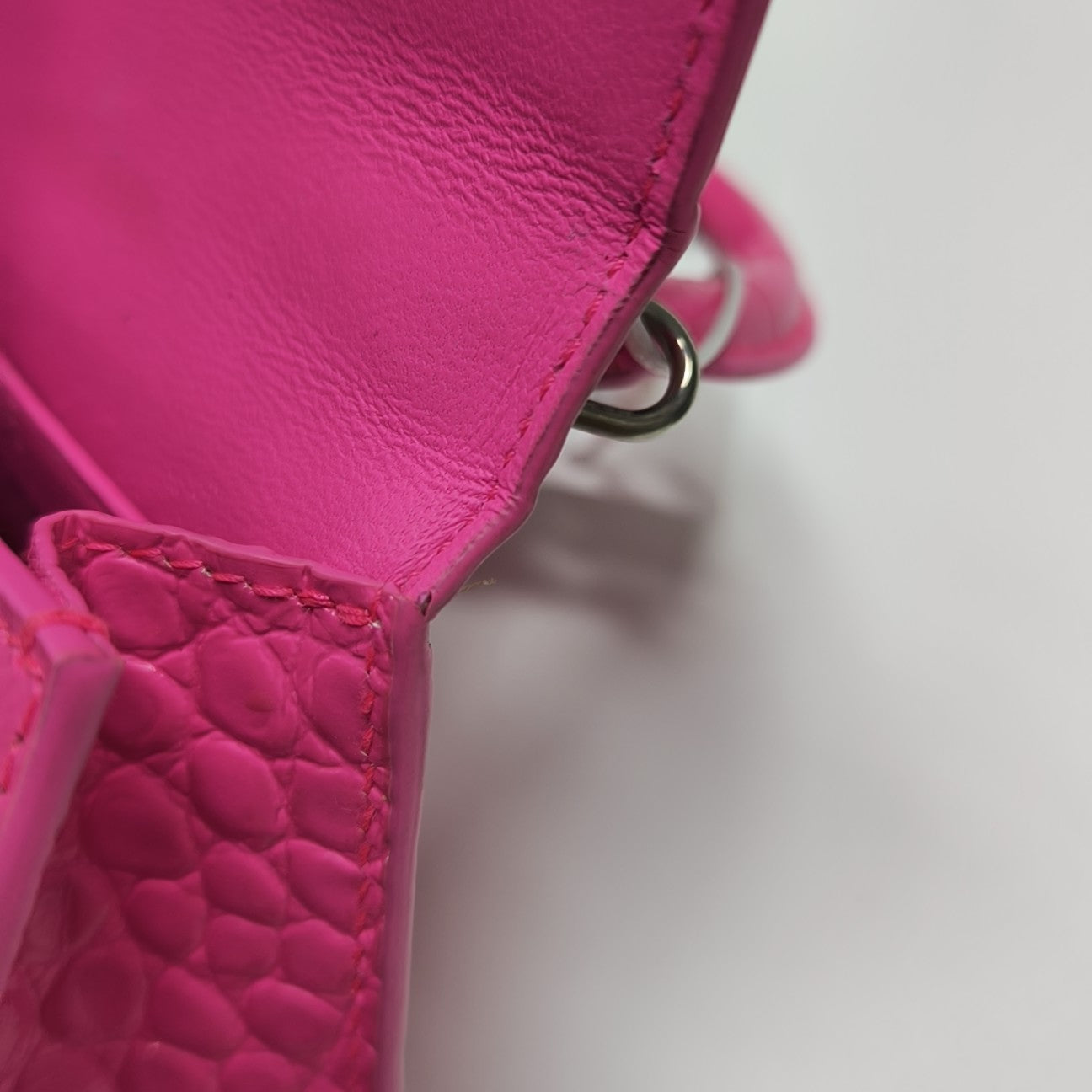 Hourglass Mini Calfskin Red