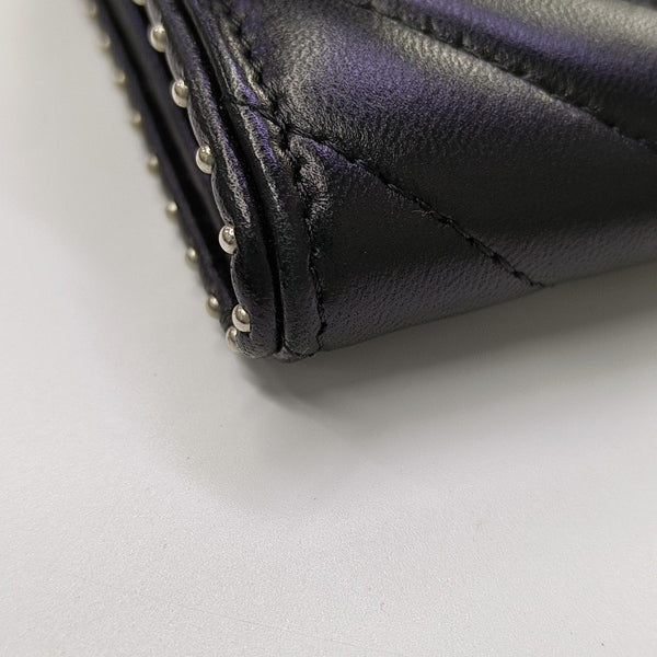 WOC Chevron Lambskin Black Wallet