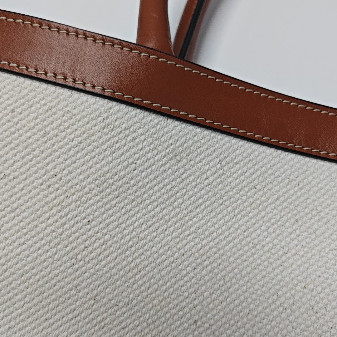 Authenticated pre-owned  CABAS CELINE Medium Canvas Beige - Top Handle Bag at Looply