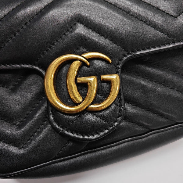 GG Marmont Mini Quilted Calfskin Black