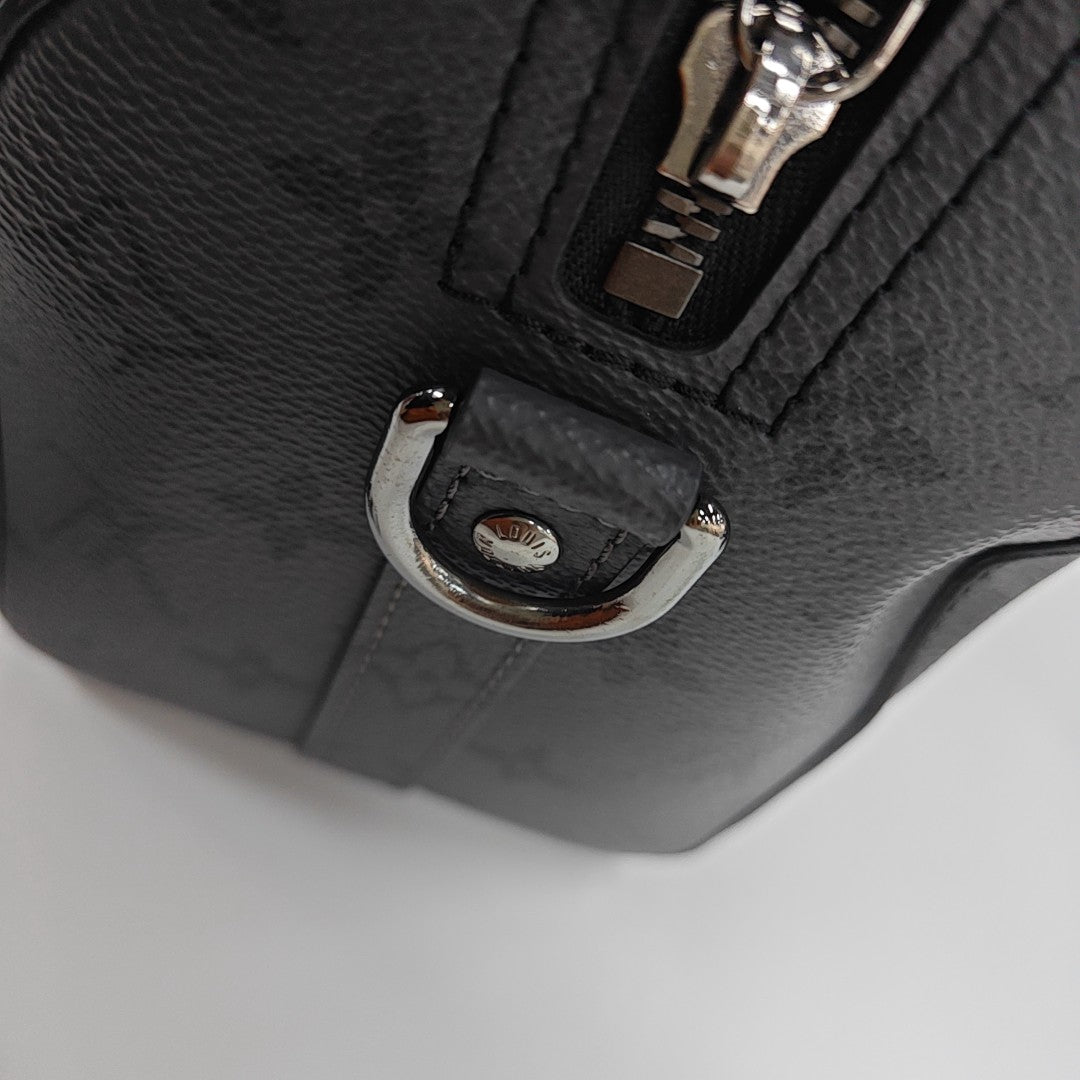 KEEPALL 25 Monogram Coated Canvas Black
