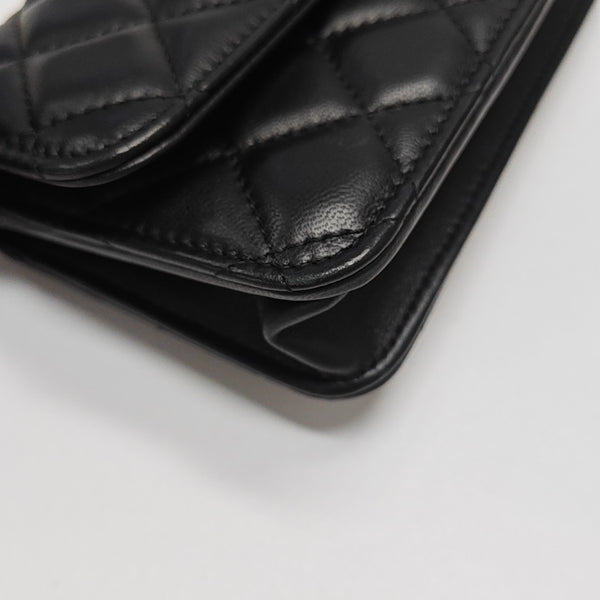 WOC Quilted Lambskin Black