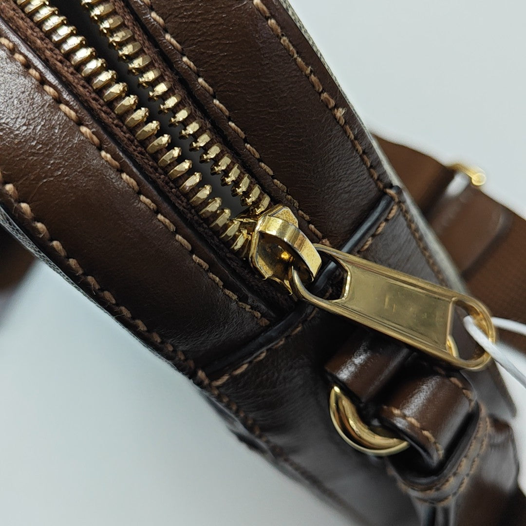 Monogram Coated Canvas Shoulder Bag Black