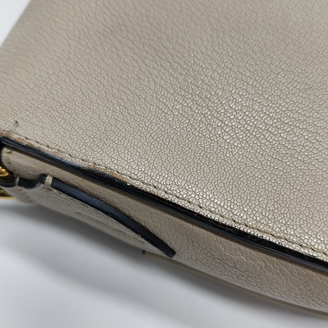Square Stone Calfskin Beige