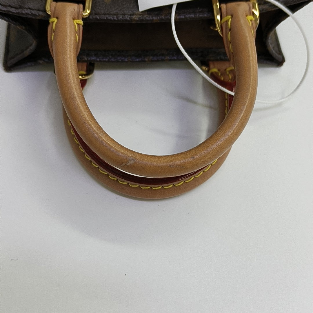 SAC PLAT Mini Monogram Coated Canvas Brown