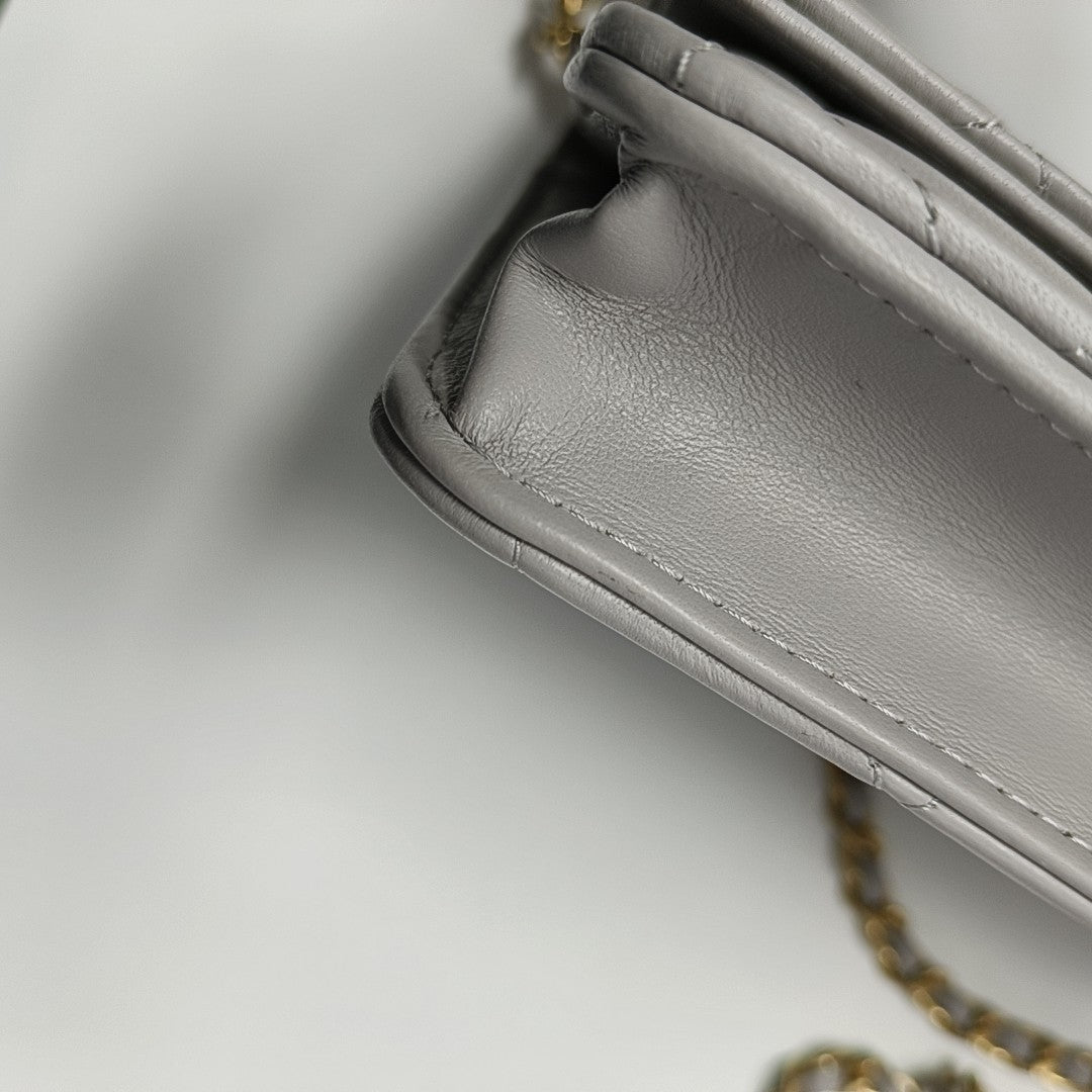 WOC Quilted Lambskin Gray