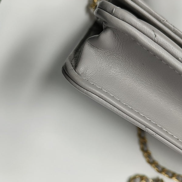 WOC Quilted Lambskin Gray