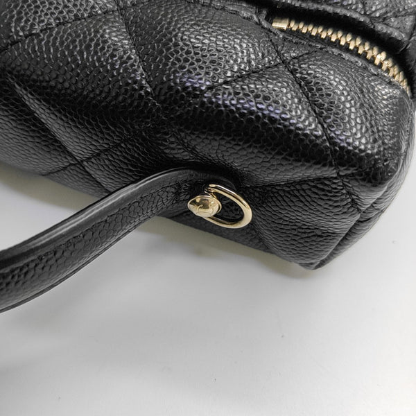 25C Quilted Grained Calfskin Black
