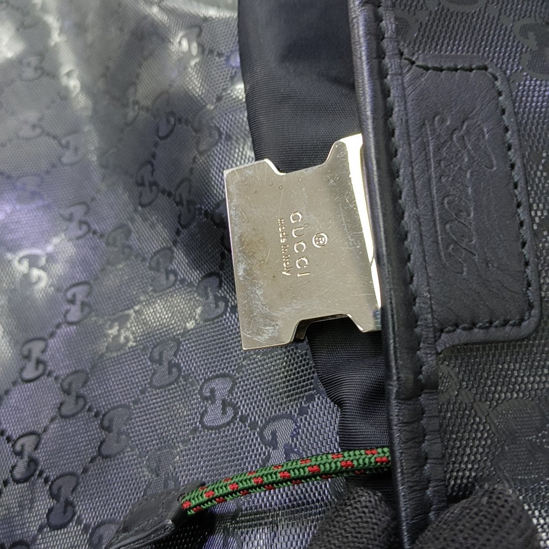 Monogram Coated Canvas Backpack Black