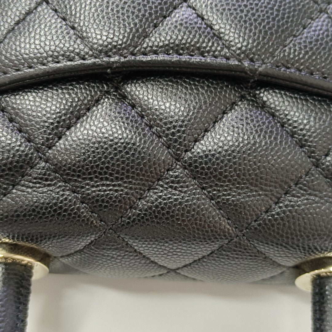 COCO HANDLE Mini Quilted Grained Calfskin Black