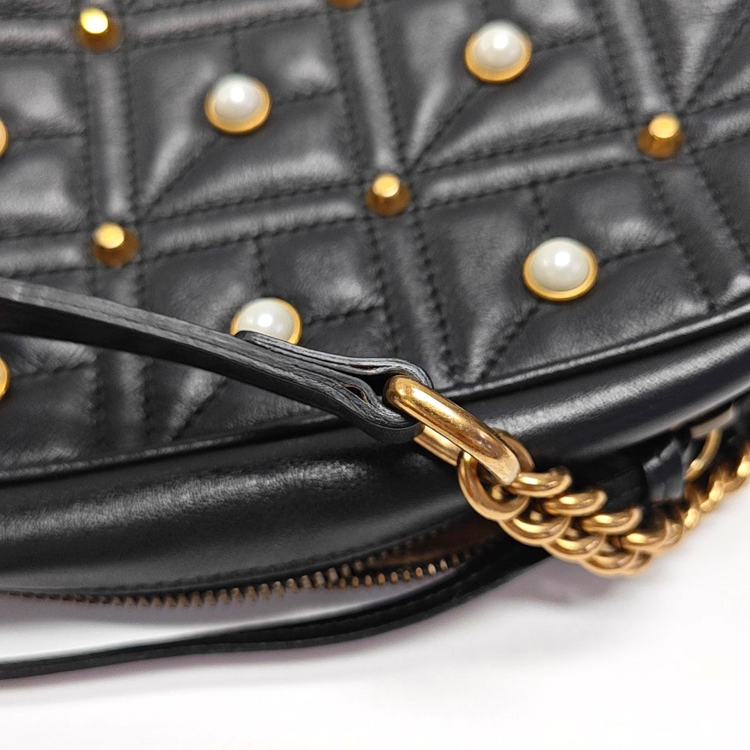 GG Marmont Small Quilted Calfskin Black