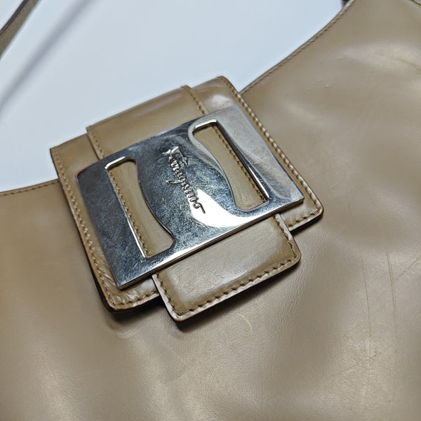 Calfskin Shoulder Bag Beige