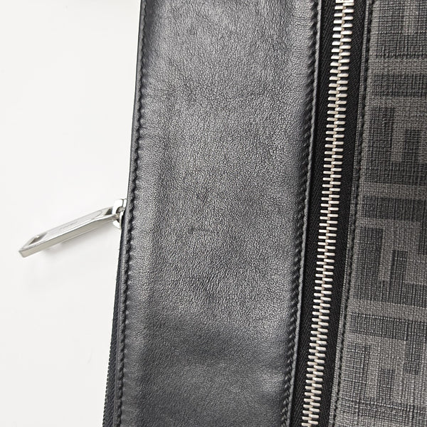 Coated Canvas Shoulder Bag Gray