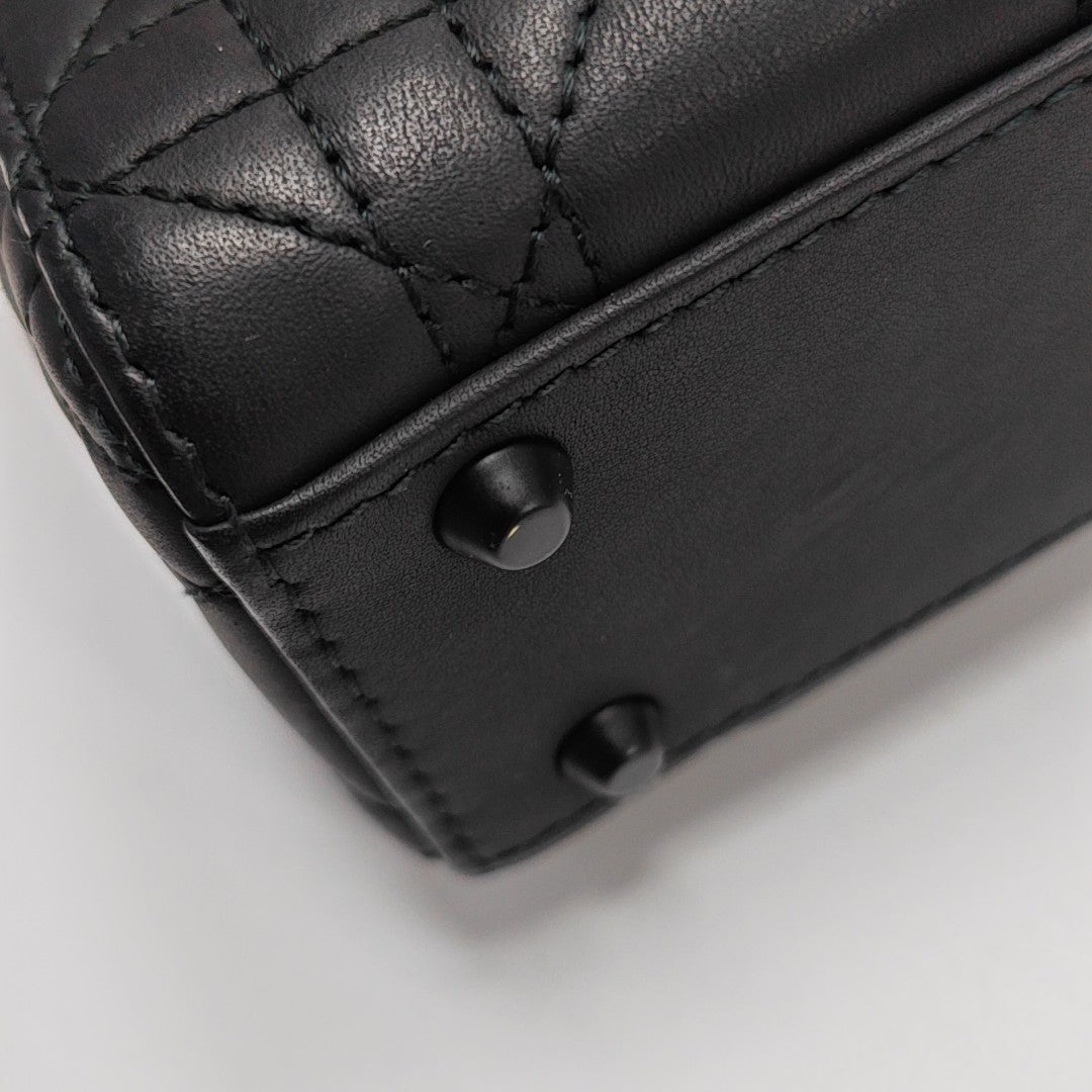 Lady Dior Mini Cannage Calfskin Black