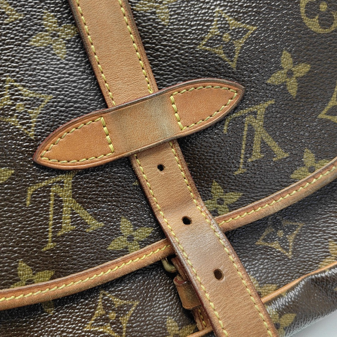 SAUMUR 30 Monogram Coated Canvas Brown