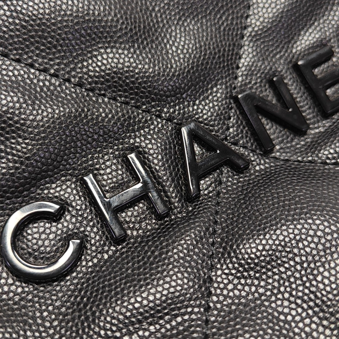 CHANEL 22 Mini Quilted Grained Calfskin Black