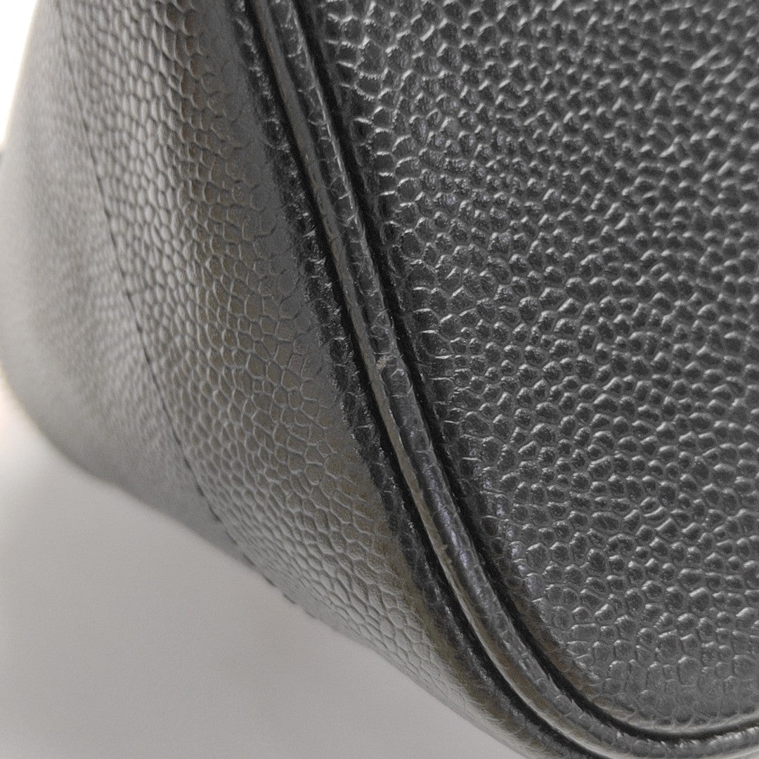 VINTAGE COSMETIC BAGS Grained Calfskin Black