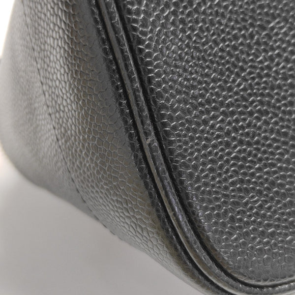 VINTAGE COSMETIC BAGS Grained Calfskin Black