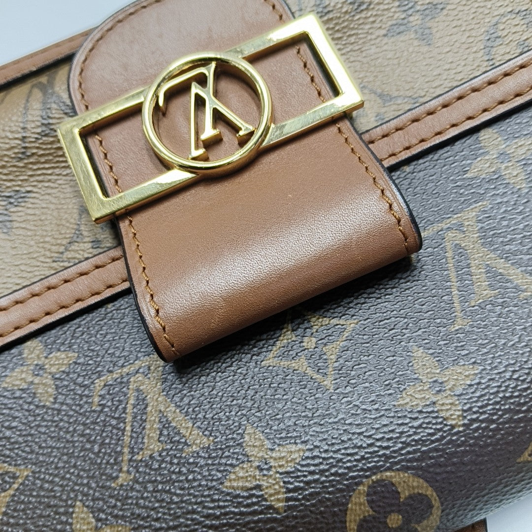 DAUPHINE Mini Monogram Coated Canvas Brown