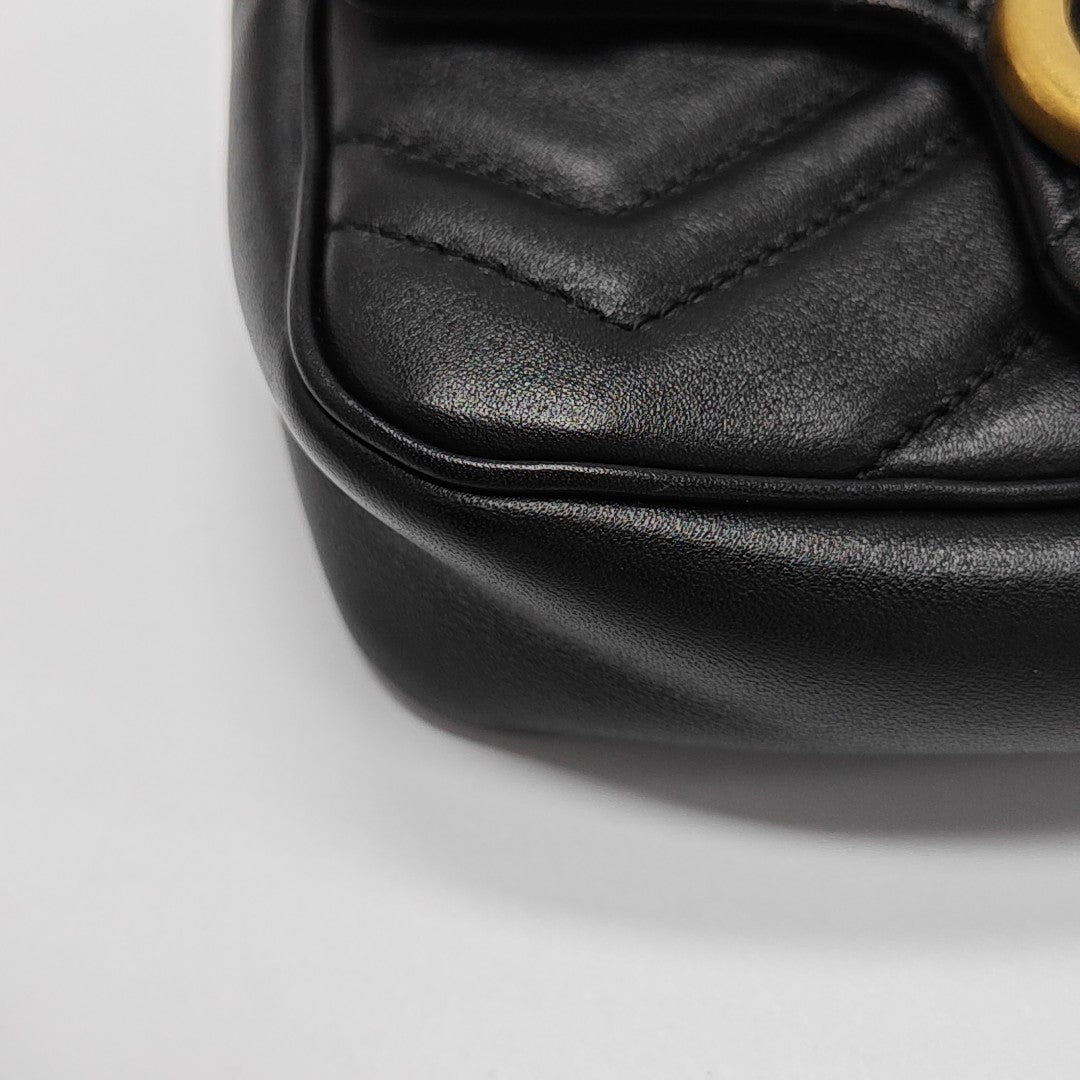 GG Marmont Mini Quilted Calfskin Black